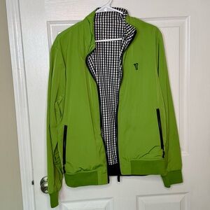 Golfino Men’s Green Golf Reversible Windbreaker Lightweight Fabric Size M